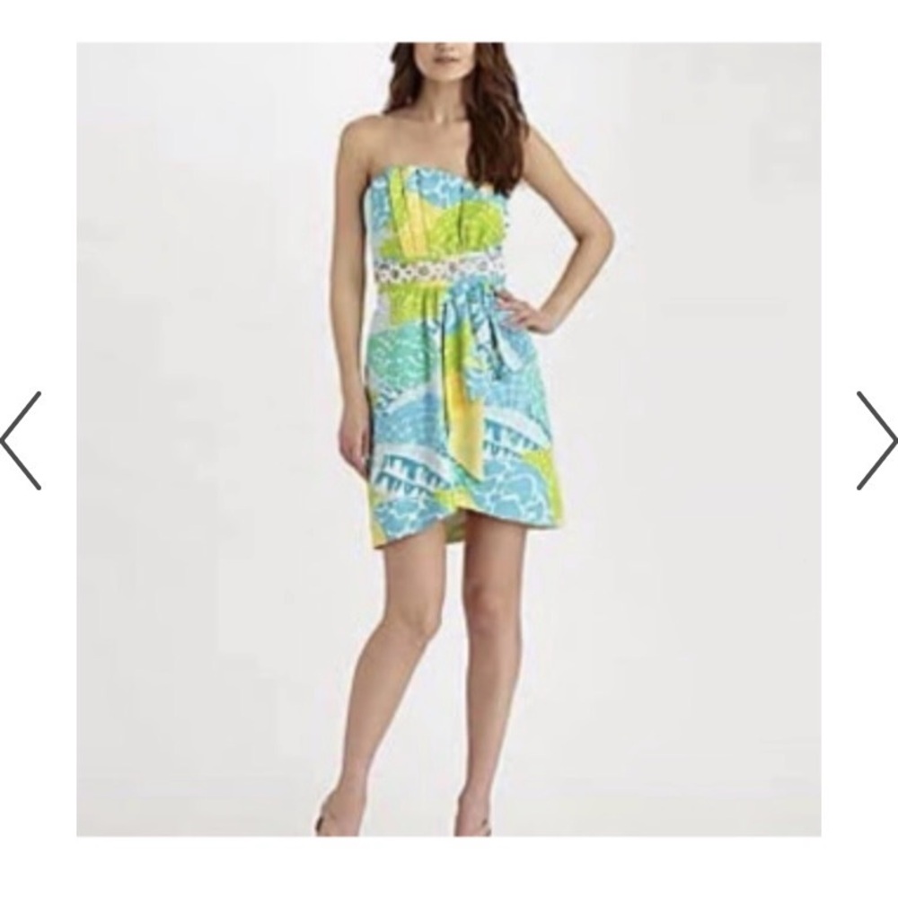 Lilly Pulitzer Strapless lagoon crystal  Sundress size 2 fits like 00